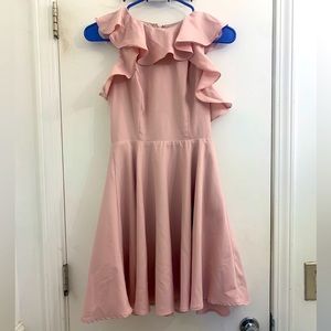 Altard state pink ruffle skater dress